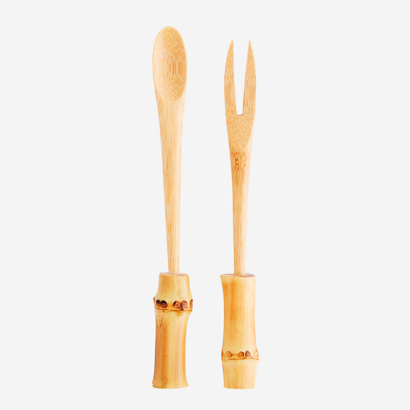 Couverts en bambou (lot cuillère et fourchette)
