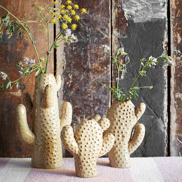 Vase cactus en grés couleur Marron Madam Stoltz